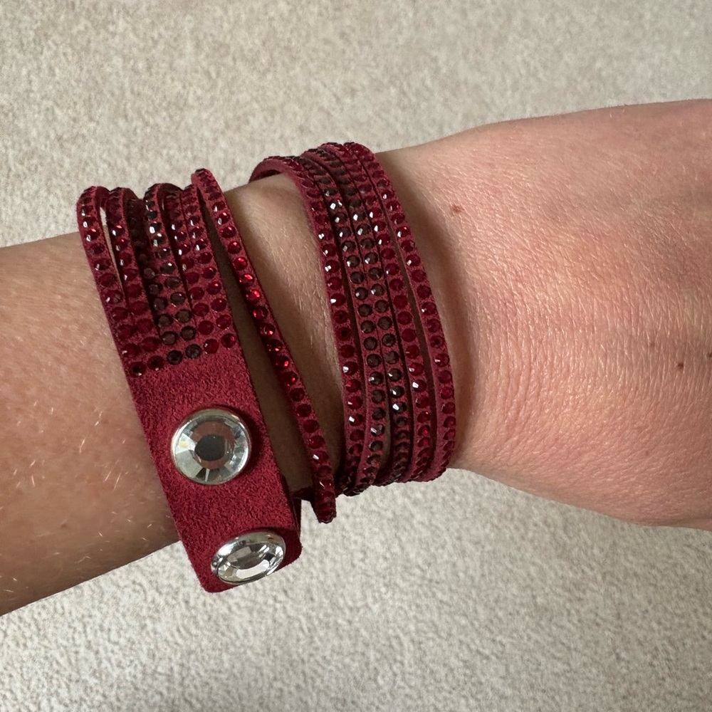 Swarovski Elegant Red Crystal Wrap Bracelet